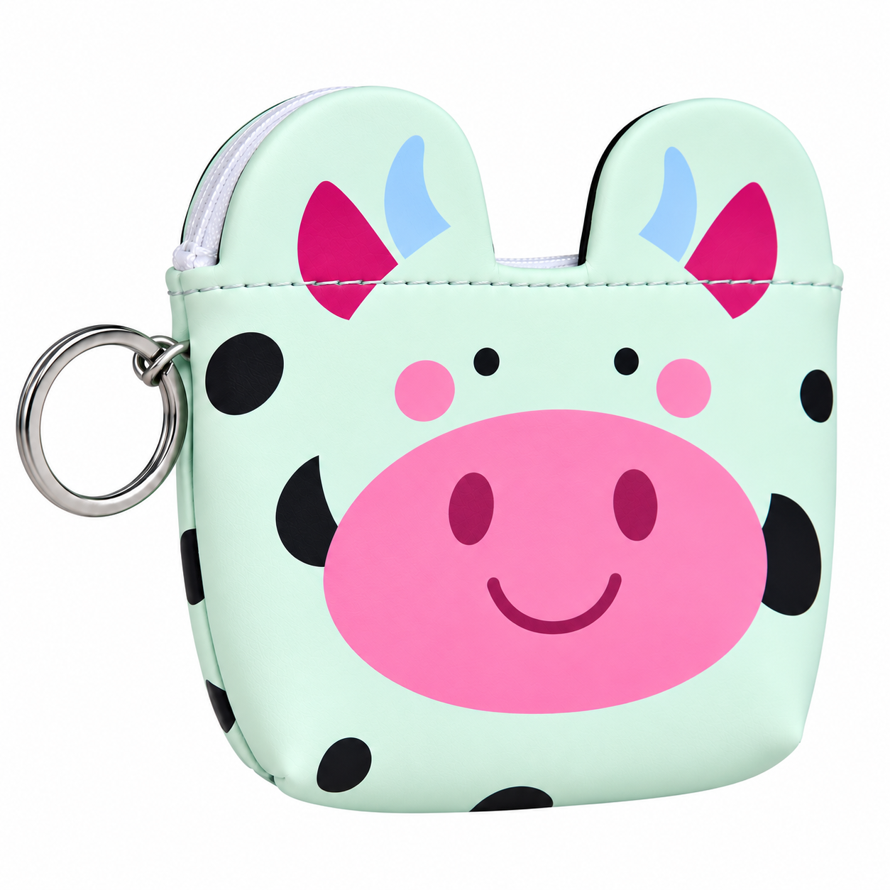 (image for) 7091 Cow Printed Coin Purse with Straigh Zip (New)